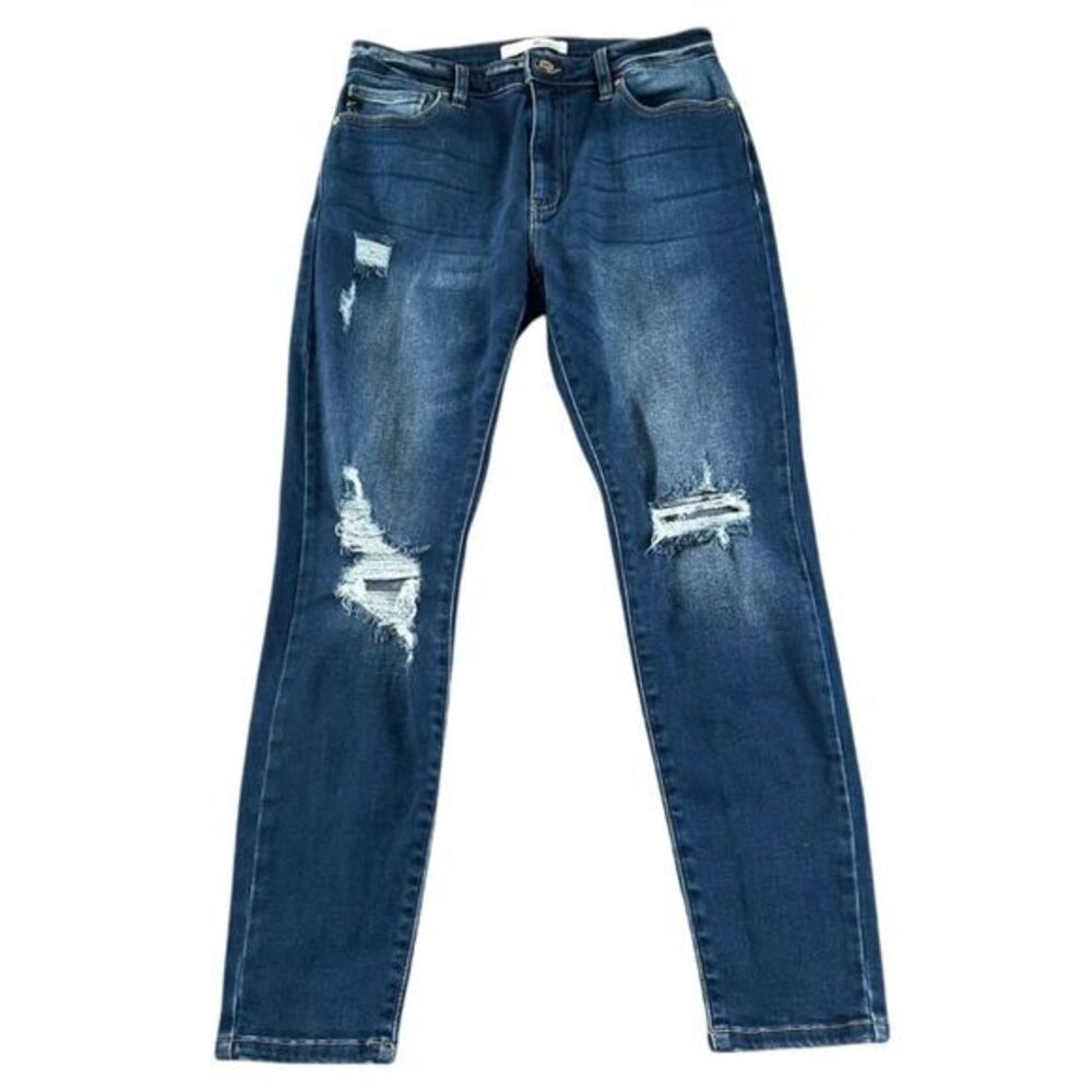 KanCan‎ Skinny Jeans Womens Size 11/29 Blue Denim Distressed Ripped Pants